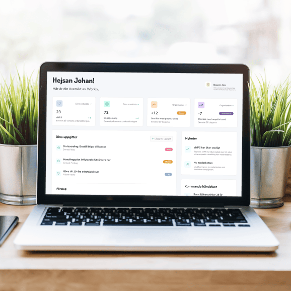 Workly Excel HR-lösning med onboarding, pulsundersökningar och personaldata samlat på ett ställe.