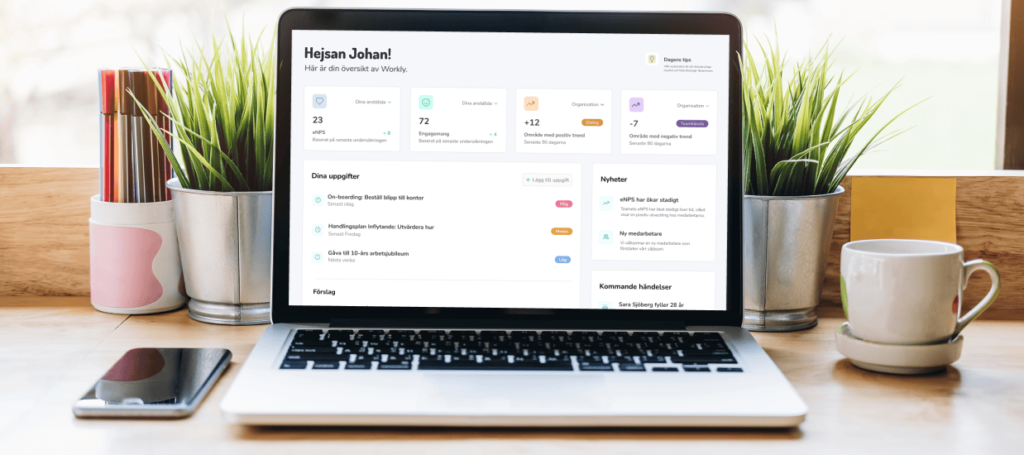Workly Excel HR-lösning med onboarding, pulsundersökningar och personaldata samlat på ett ställe.